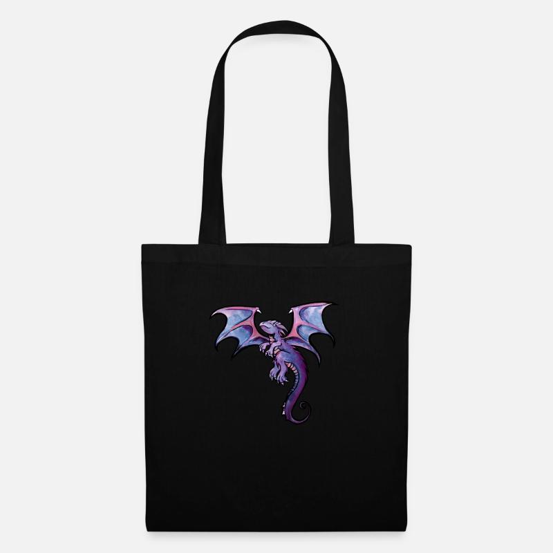 Drache - Stoffbeutel - Schwarz