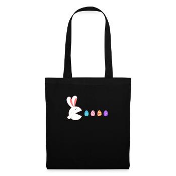 Happy Easter Rabbit Gamer Eating Easter Eggs - Tote Bag - black - Front