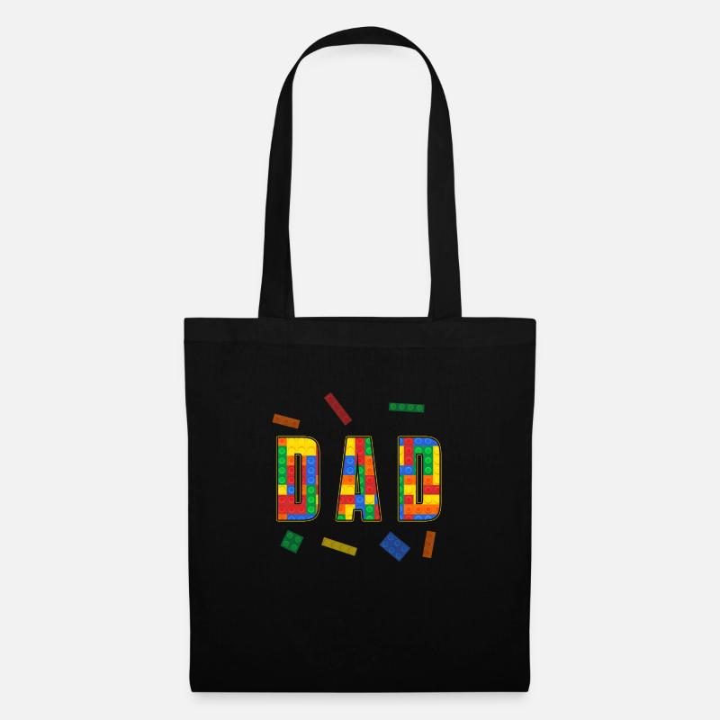 Dad Parent Brick Master Builder Building Blocks - Stoffbeutel - Schwarz