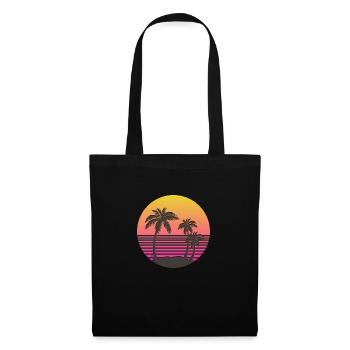 Synthwave Sun and Palms - Stoffbeutel - Schwarz - Vorne