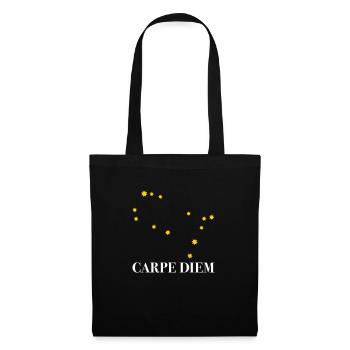 Carpe Diem nutze den Tag Sternbild Zwilling Gemini - Stoffbeutel - Schwarz - Vorne