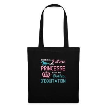 Oublie les talons cette princesse porte des bottes - Sac en tissu - noir - Devant