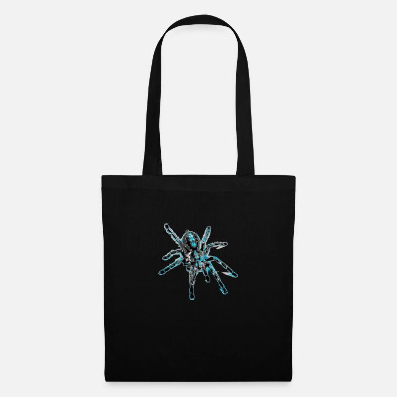 Tiger spider blue, spider - Tote Bag - black