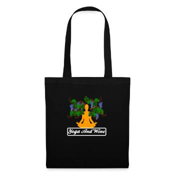 Yoga And Wine - Yoga und Wein - Tote Bag - black - Front