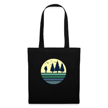 hiking adventure hiking time mountain hiking trekking - Tote Bag - black - Front