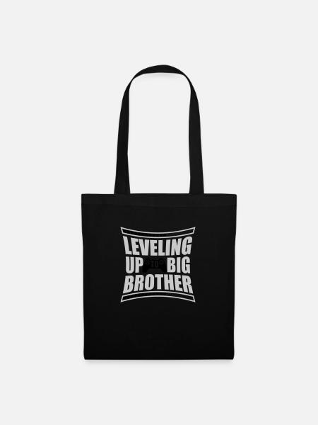 Leveling up big brother - Stoffbeutel - Schwarz