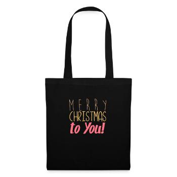 Merry christmas - Stoffbeutel - Schwarz - Vorne