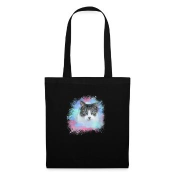 Cat, Green, Watercolor, Art, Painting, Graffiti, Colorful - Tote Bag - black - Front