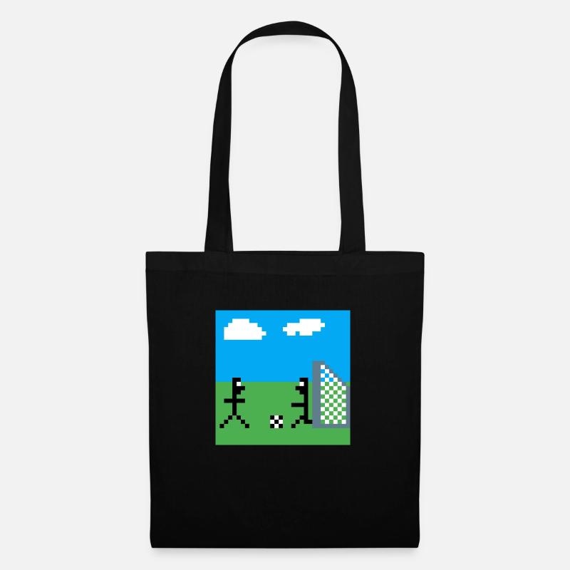 Pixel Fußball - Stoffbeutel - Schwarz