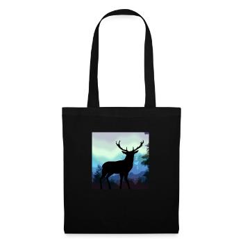 Cerf - Sac en tissu - noir - Devant