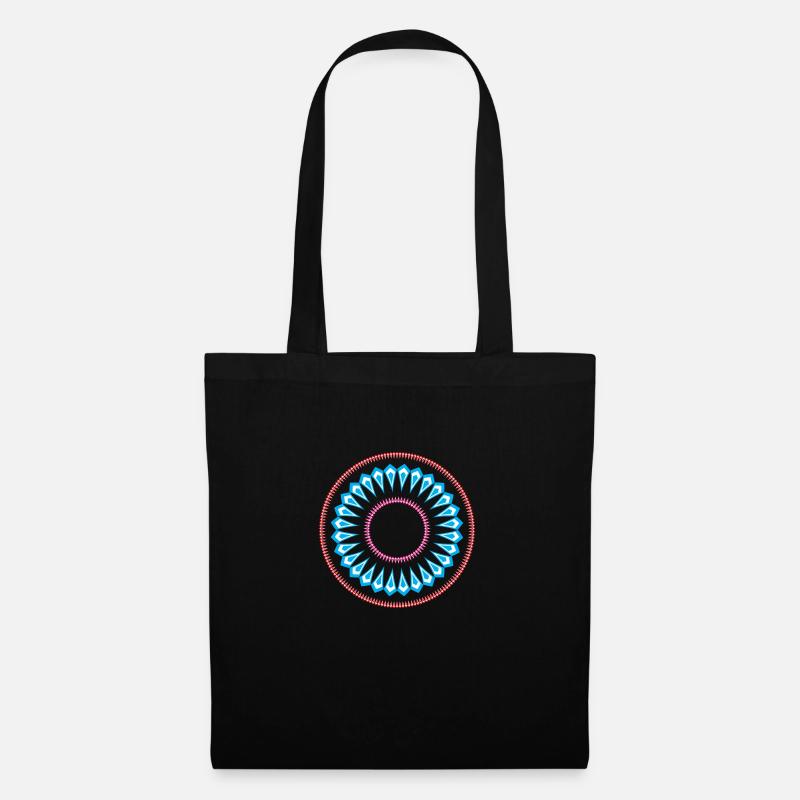 Einfaches Mandala-Designmuster - Stoffbeutel - Schwarz