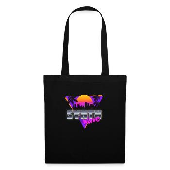 Synthwave City and Palms - Stoffbeutel - Schwarz - Vorne