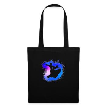 Standard Tanzpaar Aquarell Farbverlauf neon blau - Stoffbeutel - Schwarz - Vorne