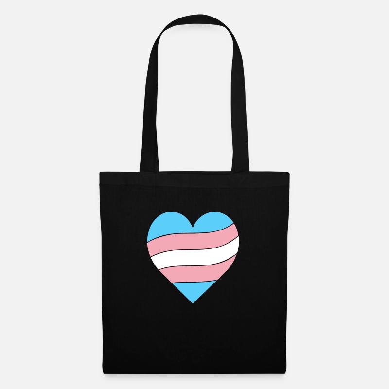 Transgender Herz | Pride - Stoffbeutel - Schwarz