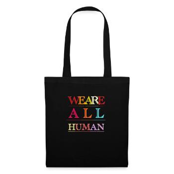 We are All human, wir sind alles Menschen - Stoffbeutel - Schwarz - Vorne