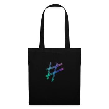 hashtag - Stoffbeutel - Schwarz - Vorne
