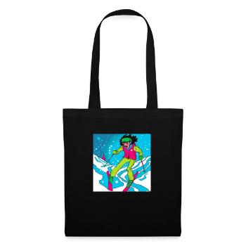 Retro skis on the valley run - Tote Bag - black - Front