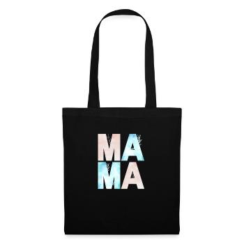 MAMA WATERCOLOR BLUE AND ROSE - Tote Bag - black - Front
