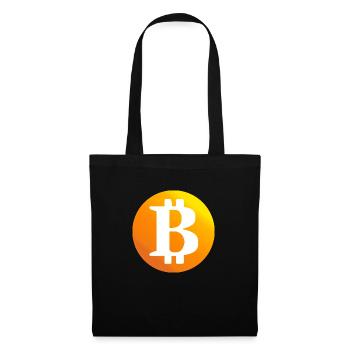 Bitcoin Logo Orange - Stoffbeutel - Schwarz - Vorne