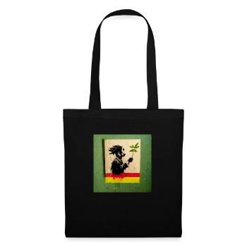 Rastafari smoking weed banksy style - Stoffbeutel - Schwarz - Vorne
