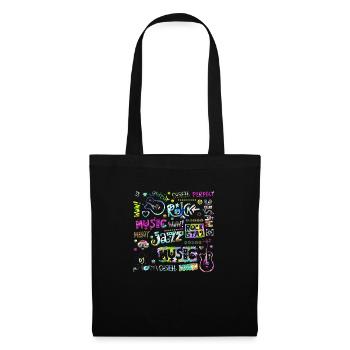 Musique drôle jazz retro song hipster vinyl rock - Sac en tissu - noir - Devant
