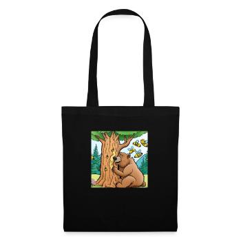 Le grizzli mange du miel - Sac en tissu - noir - Devant