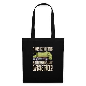 Garçon d’anniversaire de camion à ordures - Sac en tissu - noir - Devant