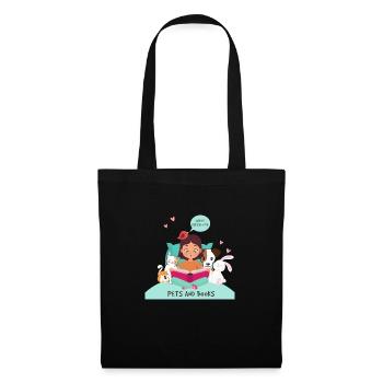 La vie est meilleure avec les animaux de compagnie et les livres - Sac en tissu - noir - Devant