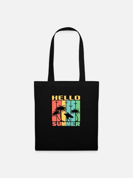 Hello Summer - Stoffbeutel - Schwarz