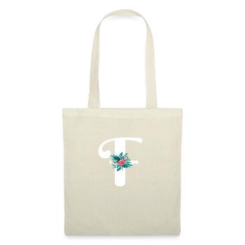lettre F fleuris - Sac en tissu - nature - Devant