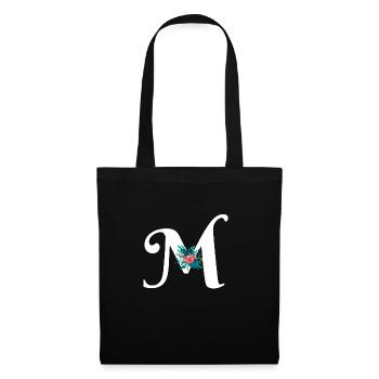 letter M flowered - Tote Bag - black - Front