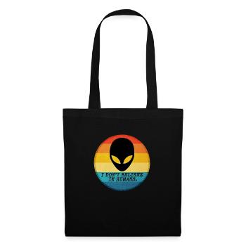 Tête extraterrestre classique - Je ne crois pas aux humains. - Sac en tissu - noir - Devant