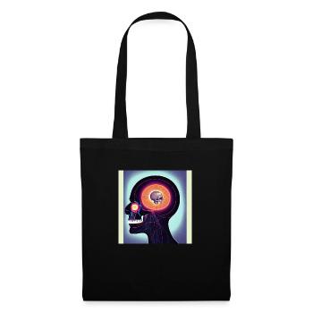 psychedelic skull skull fungus lsd memes - Tote Bag - black - Front