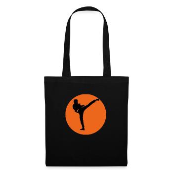 Karate-Tritt - Stoffbeutel - Schwarz - Vorne