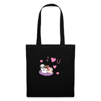 Cute animals panda rabbit bear I love you - Tote Bag - black - Front