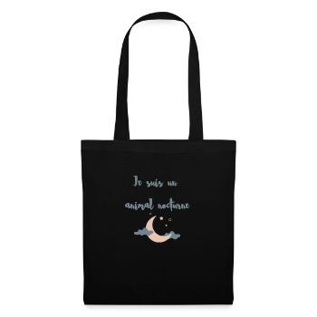 Je suis un animal nocturne - Sac en tissu - noir - Devant