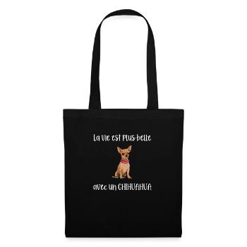 La vie est plus belle avec un chihuahua - Sac en tissu - noir - Devant