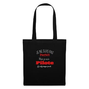 Pas parfait mais pilote - Sac en tissu - noir - Devant