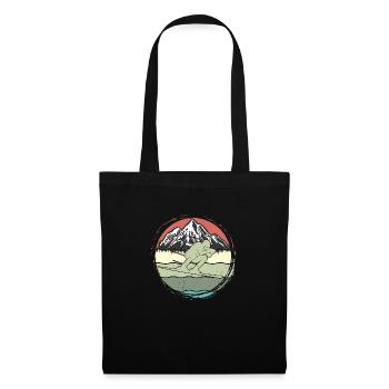 vintage ski retro skier mountain funny ski gift - Tote Bag - black - Front