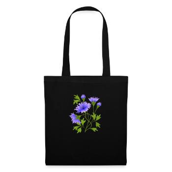Blumen - Stoffbeutel - Schwarz - Vorne