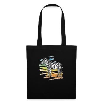 Zebra - Stoffbeutel - Schwarz - Vorne