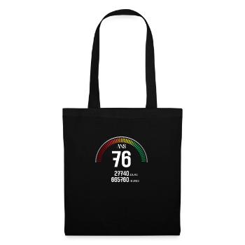 Anniversaire 76 ans Compteur - Sac en tissu - noir - Devant