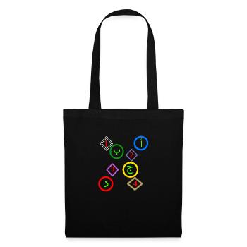 Chiffres et lettres - Sac en tissu - noir - Devant