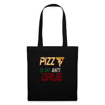 PIZZA est mon anti-drogue rétro drôle pizza lover - Sac en tissu - noir - Devant