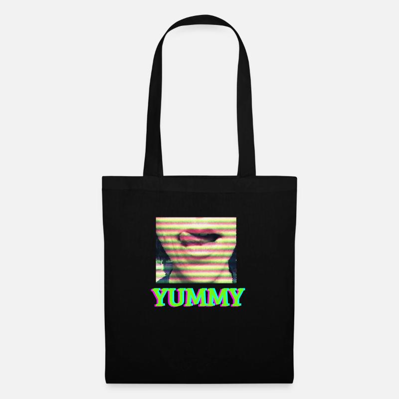 Yummy Mund - Stoffbeutel - Schwarz