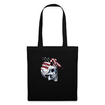 skull eagle - Stoffbeutel - Schwarz - Vorne