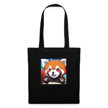 Red panda Anime - Stoffbeutel - Schwarz - Vorne