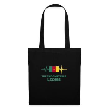 Kamerun Fußball 2022 Herzschlag Kamerun - Stoffbeutel - Schwarz - Vorne