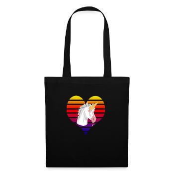 Licorne - Sac en tissu - noir - Devant