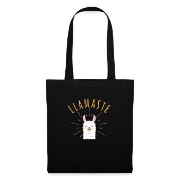 Lustiges Weihnachtsgeschenk vom Alpaka Lama - Stoffbeutel - Schwarz - Vorne